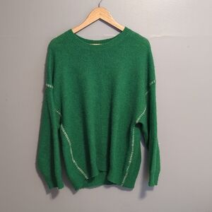 SUNDRY Emerald Green Wool Blend Crew Neck Sweater Size3
